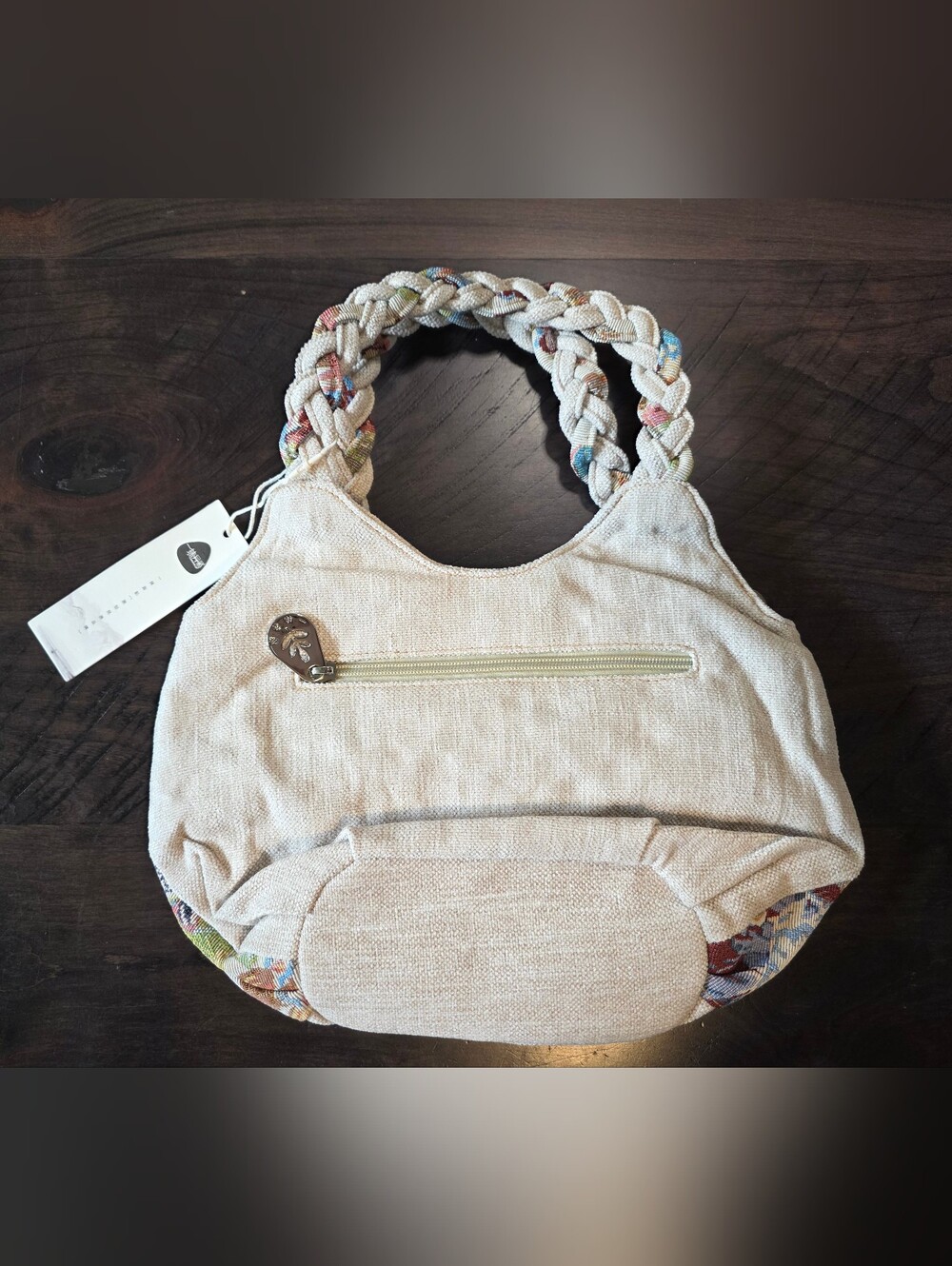 NWT Boho Woven Tapestry Floral Small Shoulder Bag Multi Compartment Handbag - Picture 6 of 14